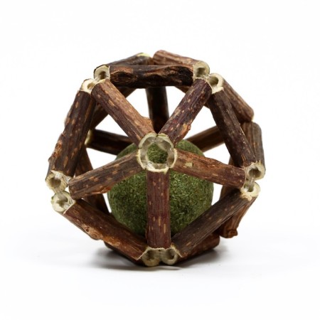 Double ball for cats made of pressed cat mint and Matatabi, 6-6.5 cm-1