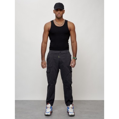 Cargo jeans men, size 52, dark gray color