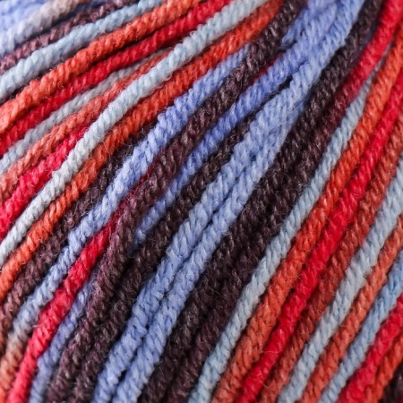 Yarn "Jeans Crazy" 55% cotton, 45% acrylic 160m/50g (8214 turquoise-terracote)-2