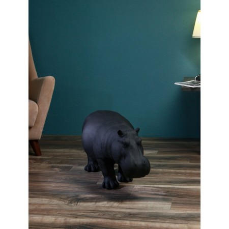 Figure "Hippo", polystone, 41 cm, black matte color-3