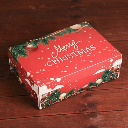 Gift box, team "Happy Christmas", 24 x 17 x 8 cm-1