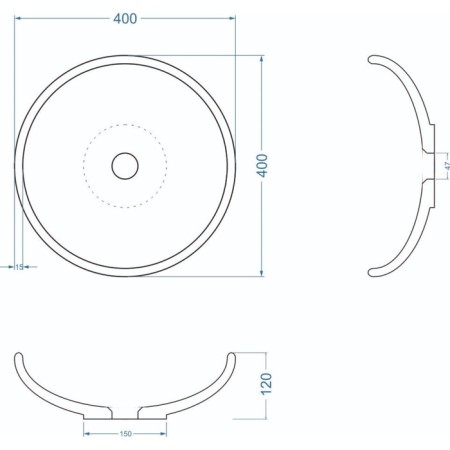 Uperwood sfera sink, 40 cm, round, graphite-3