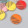 Decor for creativity wood "Circle with diagonal stripes" MIX 3x3x0.5 cm