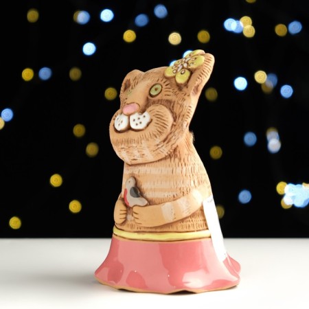 Bell "cat in a dress", ceramics-1