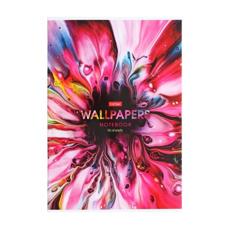 A4 notebook, 96 sheets in the Kaleidoscope cage, covered cardboard, glossy lamination, block 65 g/m2, 3v mix-3