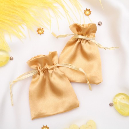 Satin gift bag, 7 × 9 cm, color gold-1