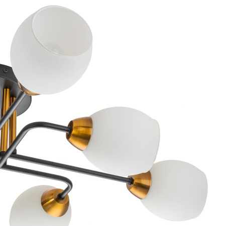 Lamp on the ESCADA rod, 1132/8p Black. 8x60W, e27, 800x800x200 mm, black/gold color-3