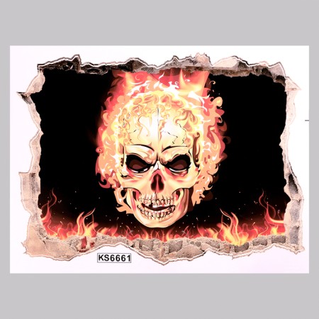 Stick 3D Interior Fire Skull 60*45cm