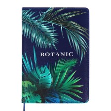 Diary of a non -combined A5 136 sheet to the Devente leatherette. Botanic, a solid cover with foam rubber, perforation, liesse, block 70, blue