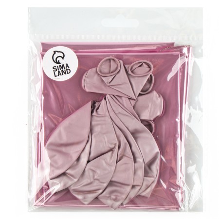 Set of balls "Festive" foil, latex, pink color, 10 pcs.-2
