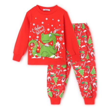 Pajamas for a boy, red color, height 92 cm