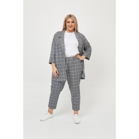 Female costume, size 54, gray-blue color-1
