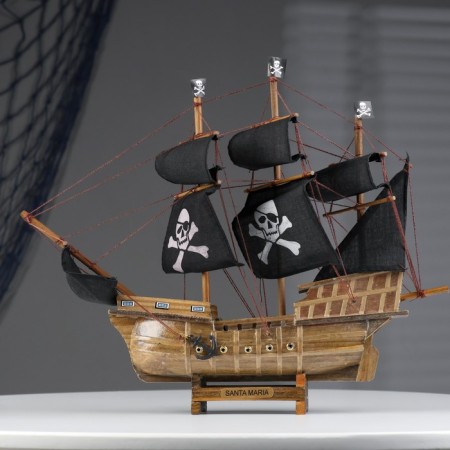 Ship "Whida", 33x8x29 cm, pirate, black sails
