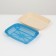 Rounded toilet with a mesh of 33.5 x 25 x 6 cm, blue/beige