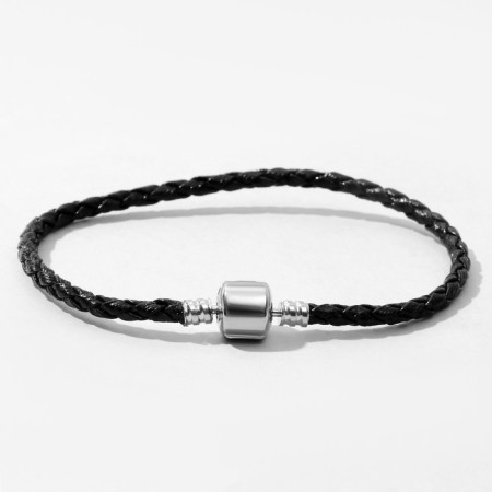 The basis for the bracelet "Bead", the color is black in silver, 20 cm