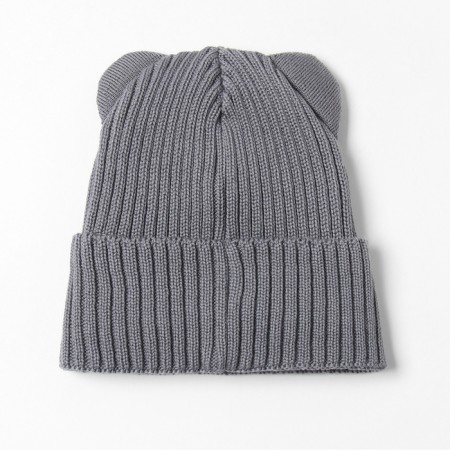 Children's hat minku, rr 46-48, gray color-5