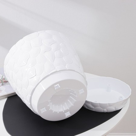 Pot with the pallet "pebbles", 8 l, white color-1