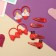 Hair set "Vanilla" (4 elastic bands, 4 invisible) ladybugs, red