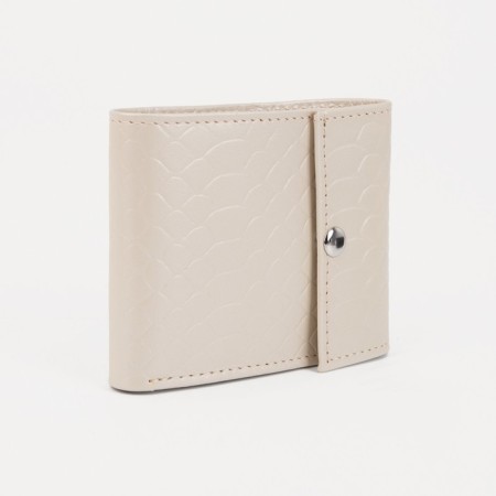 Women's wallet on the button, milk color