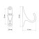 Hook furniture tundra TKO024, one -rod, chrome, 2 pcs