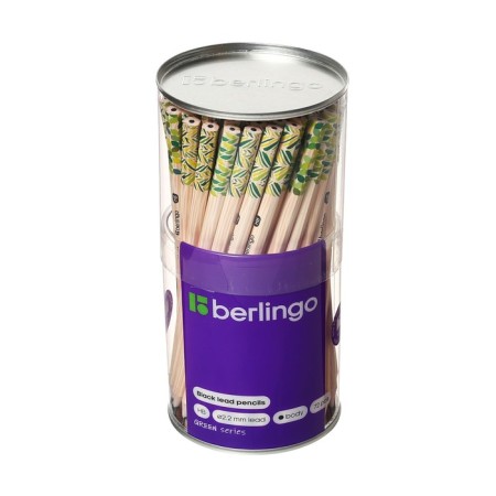 Black granographic pencil Berlingo "Green Series", HB, hexagonal, sharpened, plastic, assorted-4