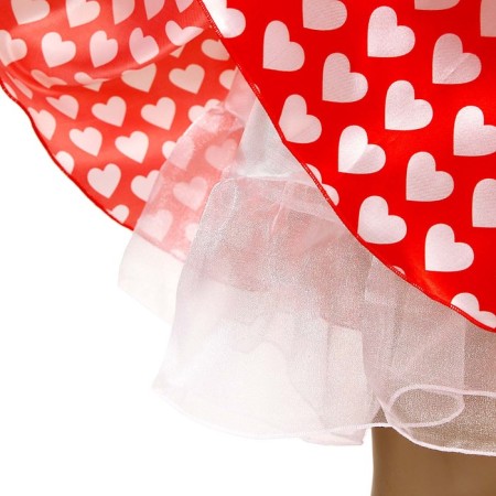 Carnival set “Shtilyaga 3”, red skirt with white hearts, belt, bandage, height 134-140 cm-2