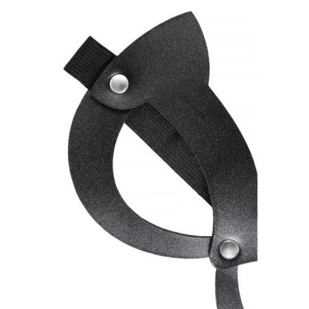 Pecado BDSM mask, with cat ears open, genuine leather, black-4