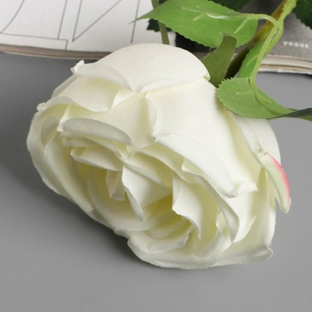 Artificial flowers "Vivaldi rose" d-7 50 cm, white-1