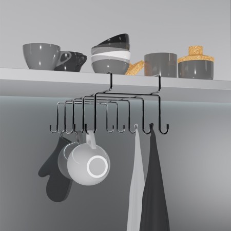Holder for cups suspended for 10 items, 17 × 24.5 × 10.5 cm, color chromium mirror-3
