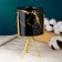 Pot on the stand "cylinder" marble, on a gold stand, 15x8x8cm