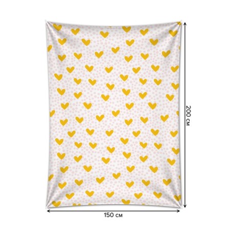 Decorative panel with photo printing "Yellow hearts", vertical, size 150x200 cm-1