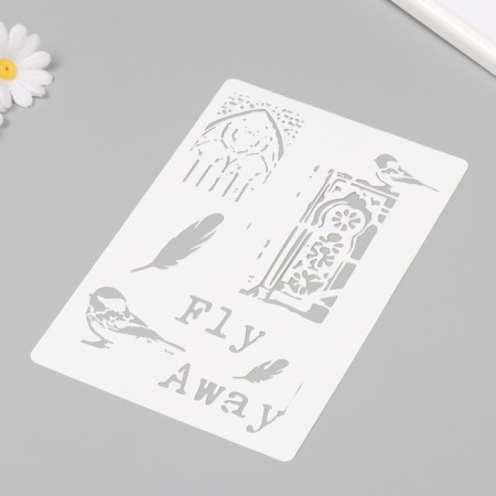 Plastic stencil "Fly Away" 16x24 cm-1