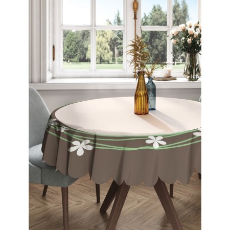 Tablecloth on the table "Circle with flowers", round, Saten, d = 150 cm
