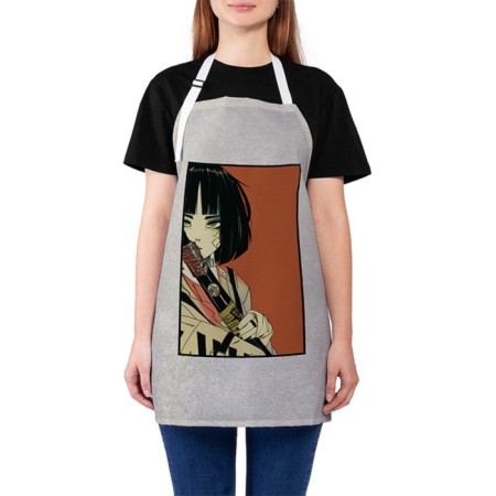 Apron of a kitchen with a photo print "Japanese girl", adjustable, size OS