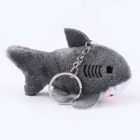Soft toy "Shark" on a key fob, 10 cm, color gray color-2