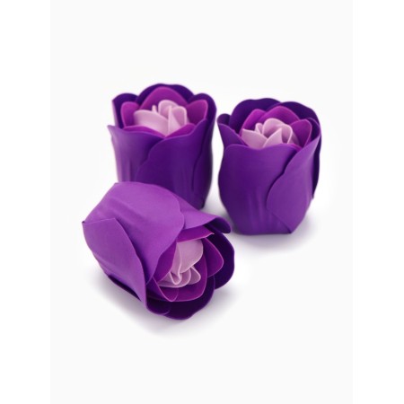 A set of soap roses in a box is 8 pieces, purple-white with a bunny-6