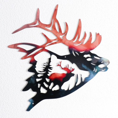 Panel interior metal "Forest Deer" 29x30 cm-1