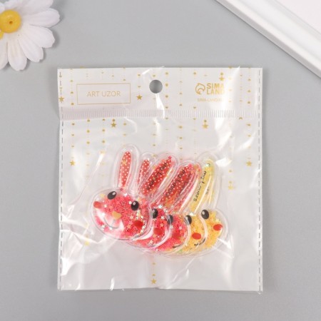 Shaker for creativity PVC "Bunny" with glitter MIX 6x4 cm-3