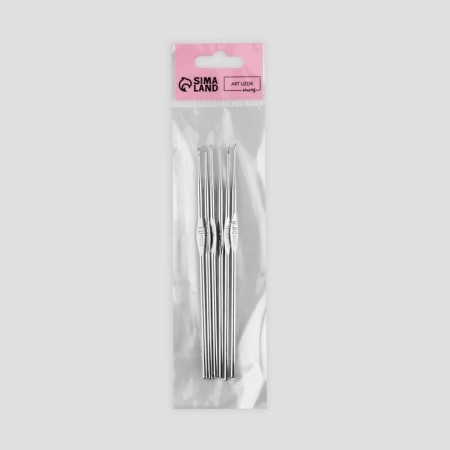 Knitting hook set, d = 0.5-1 mm, 12 cm, 6 pcs-4