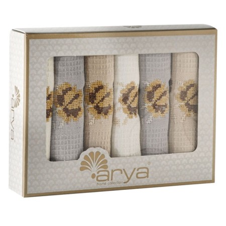 A set of kitchen towels, size 30x50 cm, color beige cream cappuccino 6 pcs-1