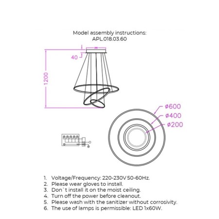 Janina Led 4000k 60W Suspension Chandelier-6