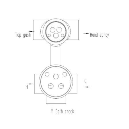 Bronze de Luxe 10138DF shower system, without spout, tropical shower, hidden installation, brass 414233-4