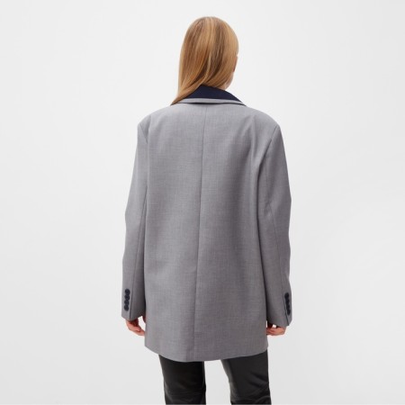 Women's jacket with contrasting collar Minaku: Casual Collection Color gray, river 52-9