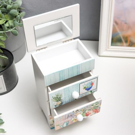 Casket Wood 3 boxes "Bouquet in the antique vase" 18.5x11.7x7.5 cm-1