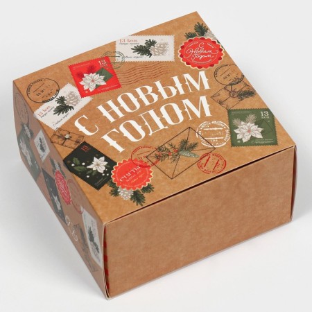 Box the team "New Year's Post", 14 x 14 x 8 cm, New Year-1