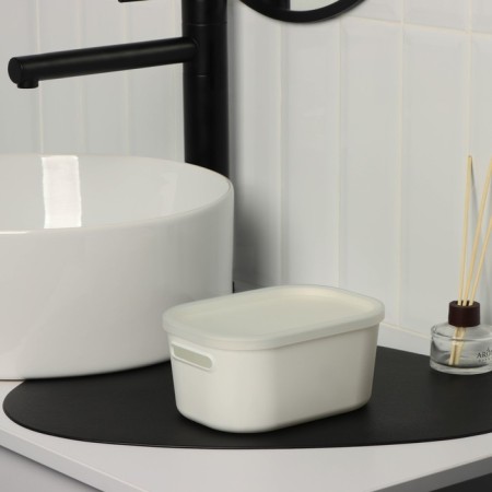 Storage container with lid LADOM "E LEC", 17.8 × 12.7 × 8.4 cm, white color-8