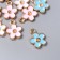 Decor for creativity metal, enamel "Flower with a golden middle" mix 1.3x1 cm