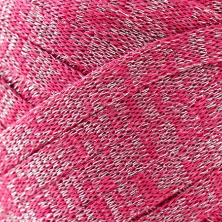 Knitted yarn "Ribbon" with Lurex 85m/170 ± 5 g (fuchsia, lurex: silver)-2