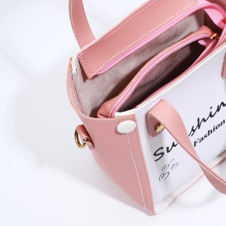 Bag Female Tout with zipper, pink color-7