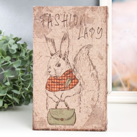Safe Brush Tow to the leatherette "Squirrel in a palantin and with a handbag" 21x13x5 cm-4